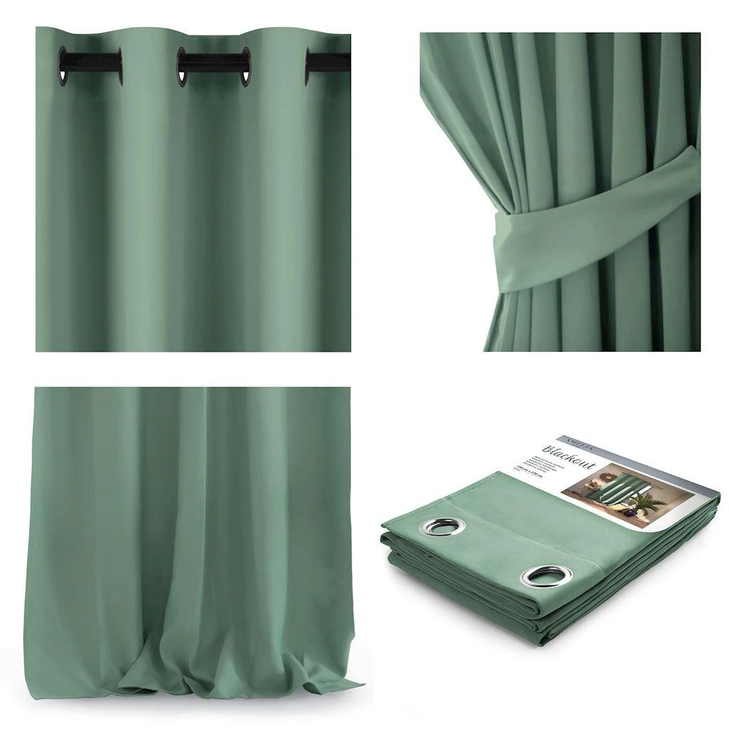 AmeliaHome CURT/AH/BLACKOUT/EYELETS/MINT/140X270/1PC