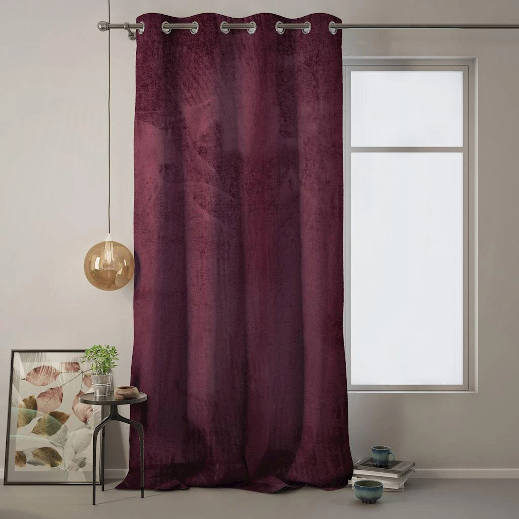 Naktinė užuolaida su žiedais AmeliaHome VELVET 140X270 cm, 1 vnt., spalva: burgundiška aprašymas - Prekės nuotrauka