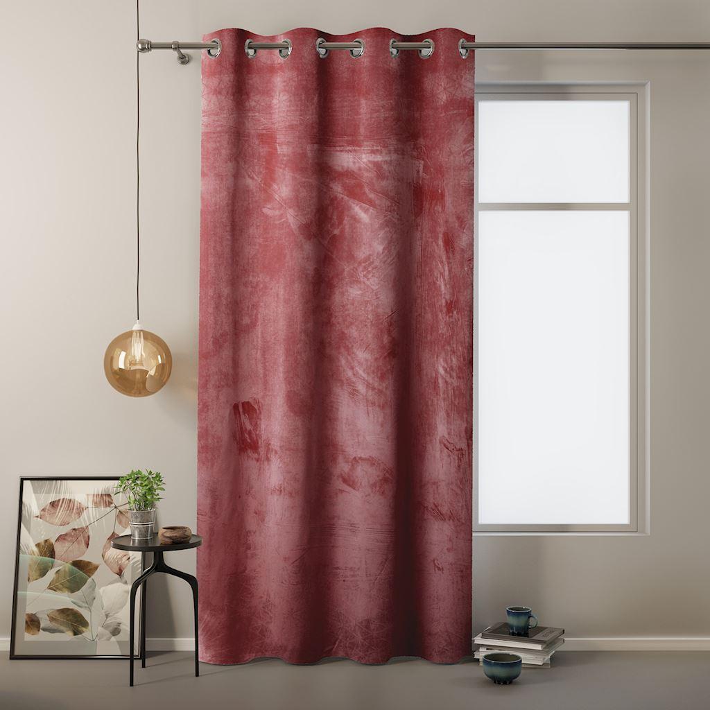 Naktinė užuolaida su žiedais AmeliaHome VELVET 140X245 cm, 1 vnt., spalva: bordinė aprašymas - Prekės nuotrauka