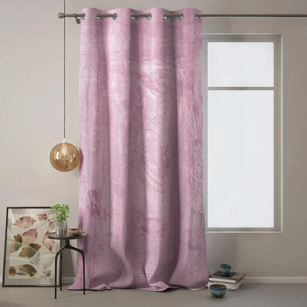 Naktinė užuolaida su žiedais AmeliaHome VELVET 140X270 cm, 1 vnt., spalva: rožinė aprašymas - Prekės nuotrauka
