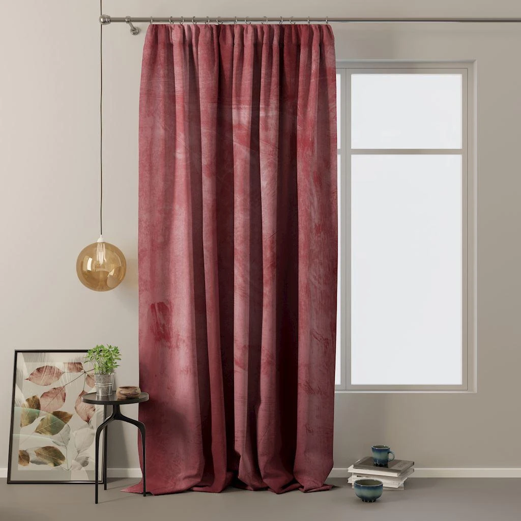 Naktinė užuolaida AmeliaHome VELVET 140X270 cm, 1 vnt., juosta/kabliukai, spalva: rose bordo aprašymas - Prekės nuotrauka