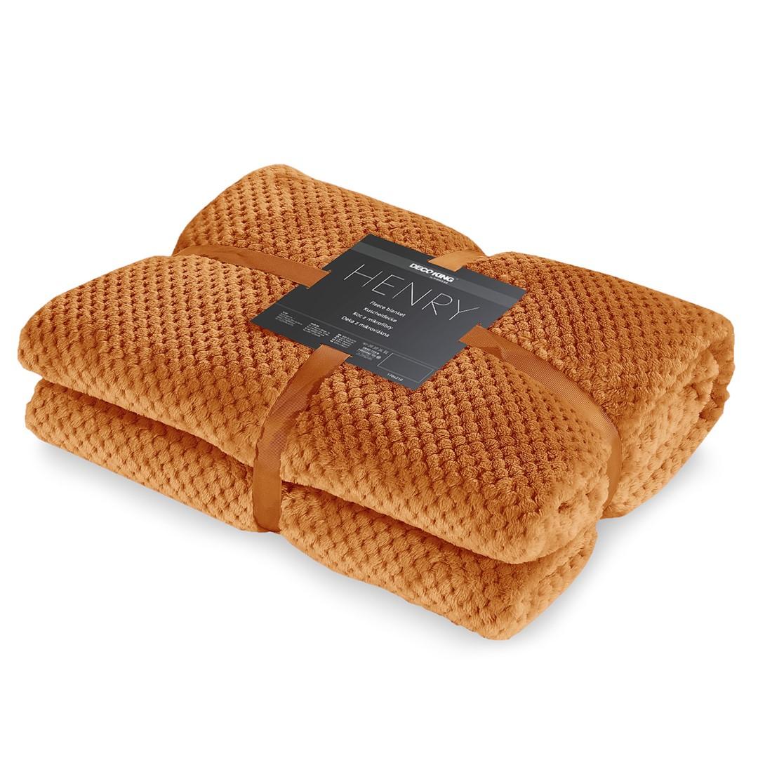 DecoKing Henry plaid, orange, 170 cm x 210 cm