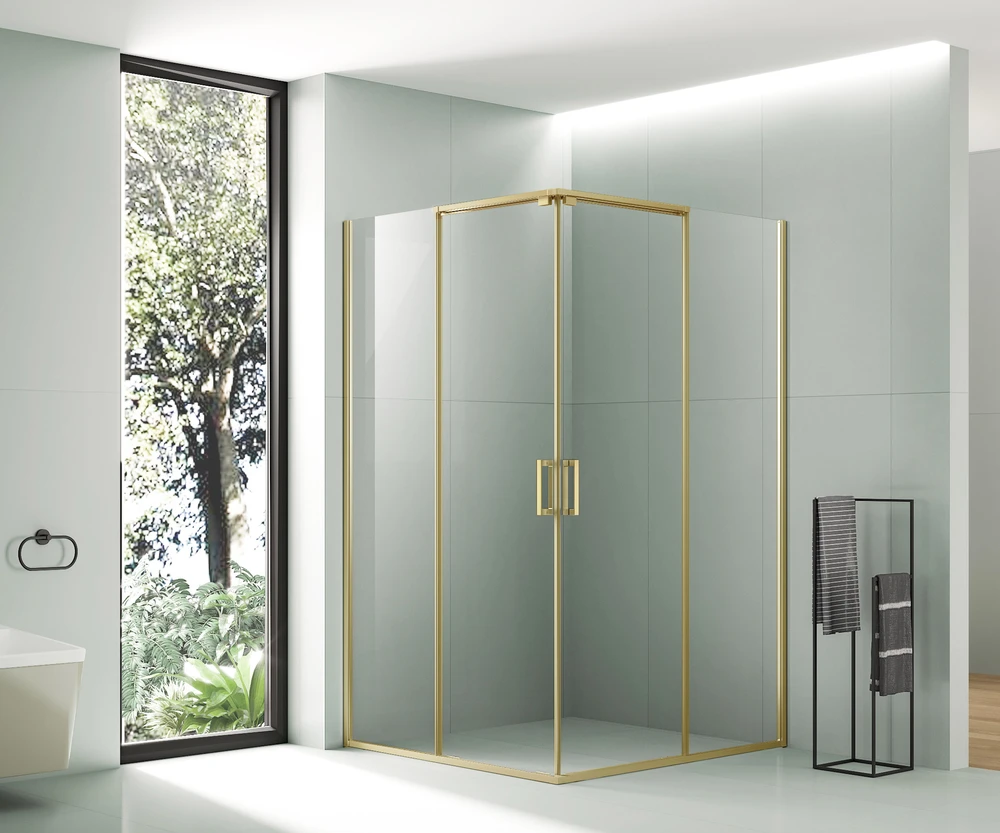 Dušo kabina AW1142 100x100 GOLD skaidri be pado