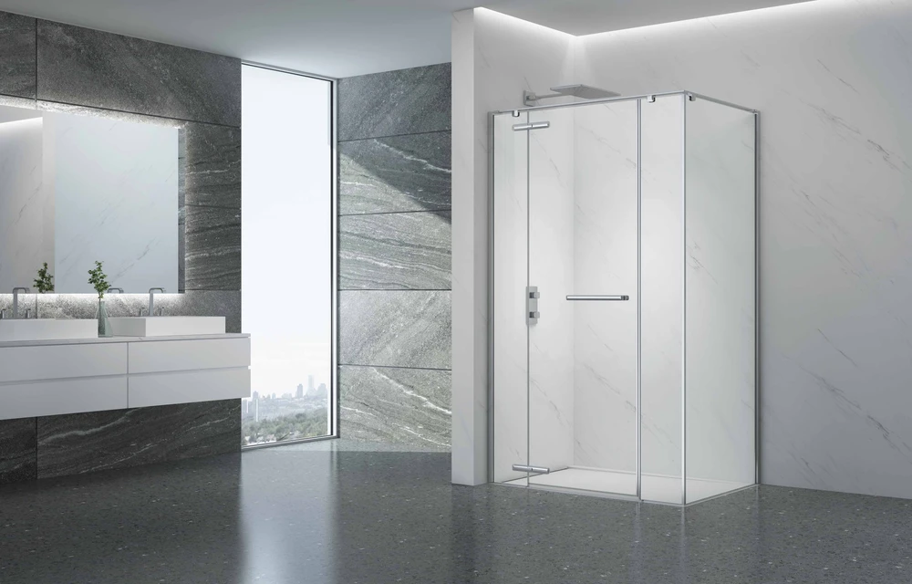 Dušo kabina PRESTIGE 120x90 chrom/skaidri be pado