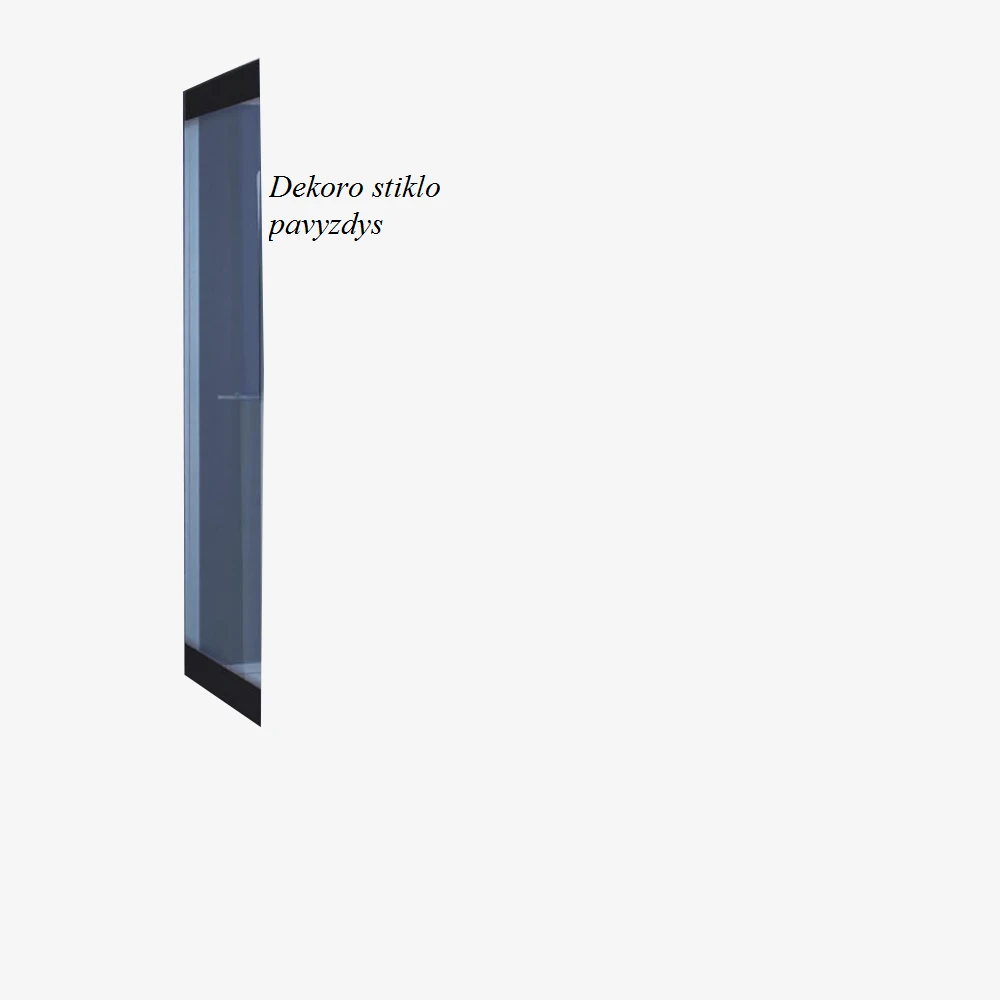 Dušo kabinos šoninis stiklas tiesus 260x1670 pilkas 3.16.