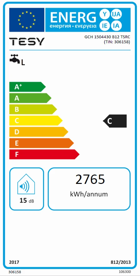 Elektrinis vandens šildytuvas TESY GCH150 Bilight 150 L horizontalus