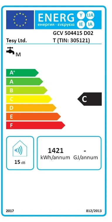 Elektrinis vandens šildytuvas TESY GCV50 vertikalus SLIM
