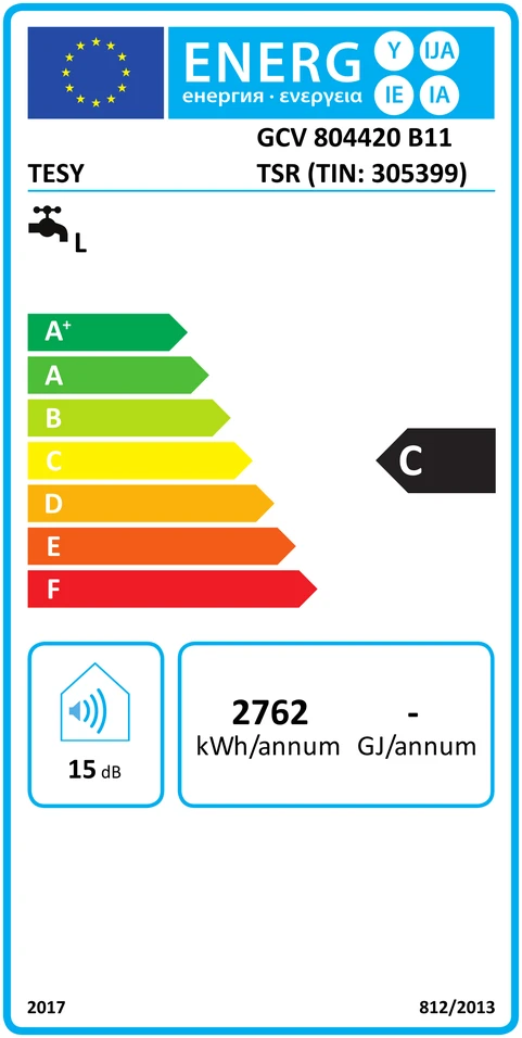 Elektrinis vandens šildytuvas TESY GCV80 vertikalus SLIM