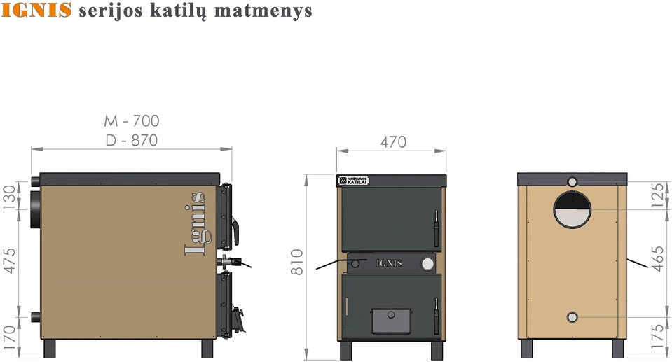 Katilas - viryklė &amp;quot;IGNIS D&amp;quot; 15kW