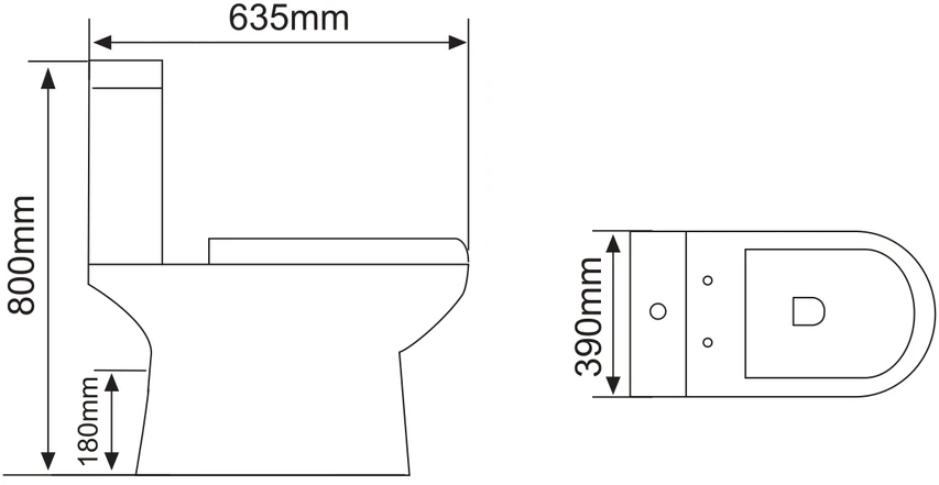 Klozetas PORTO 014P RIMLESS