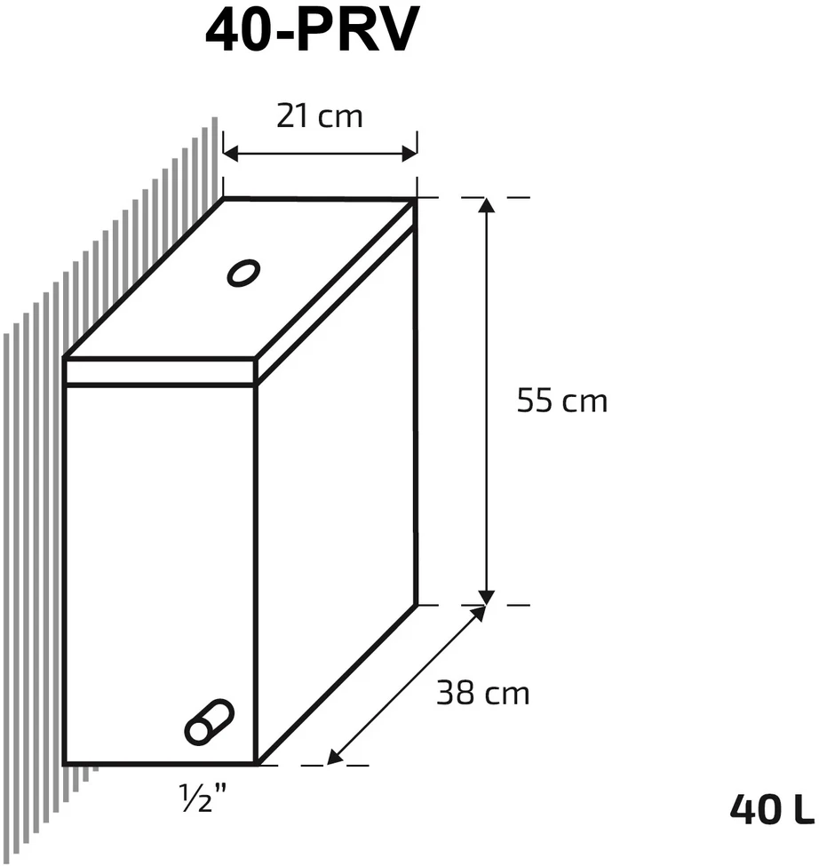 Krosnelė Skamet P-11640 PRV dešininė su 40L nerūd. plieno vandens talpa