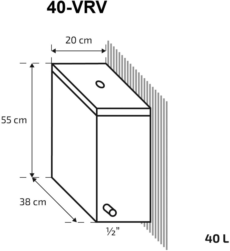 Krosnelė Skamet P-11640 VRV kairinė su 40L nerūd. plieno vandens talpa