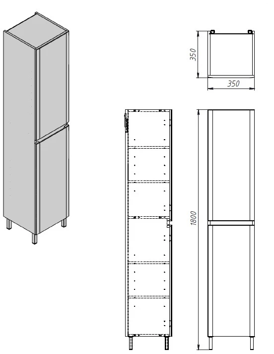 Spintelė universali pastatoma Ester ESP-170 balta