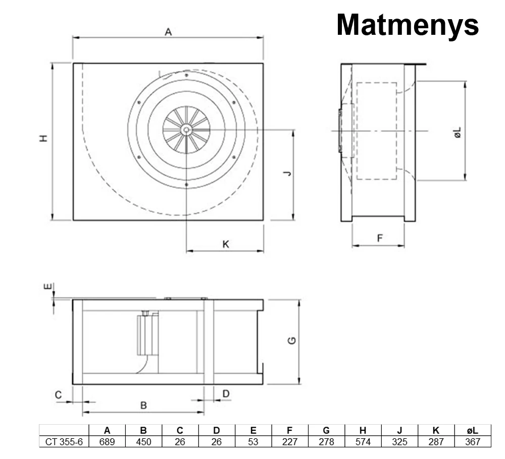 Ventiliatorius Systemair CT 355-6