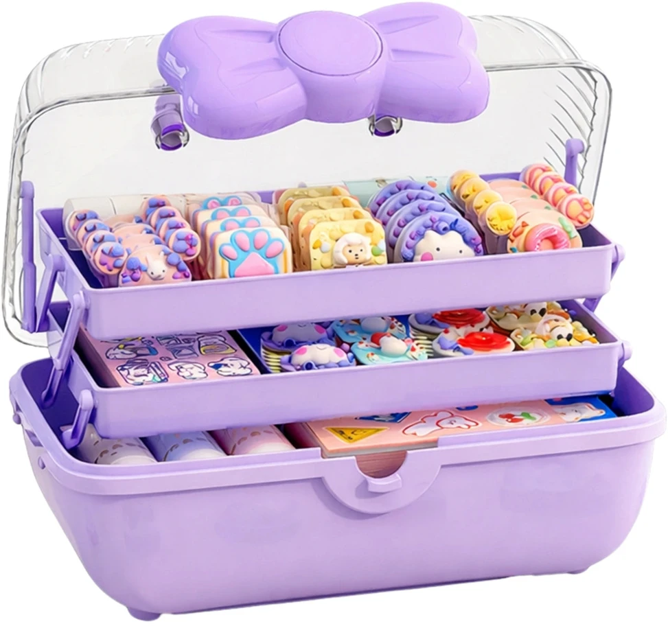 3 lygių violetinis dėklas-organizatorius mergaitei TP160