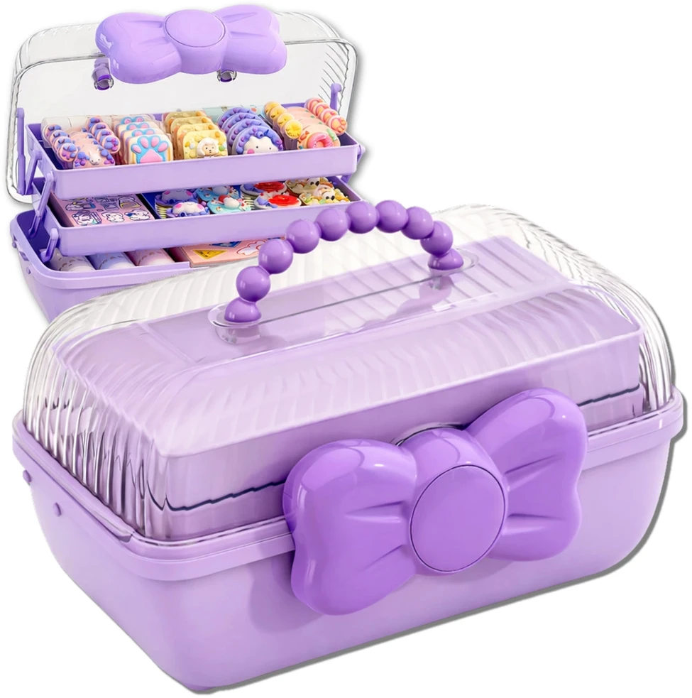 3 lygių violetinis dėklas-organizatorius mergaitei TP160