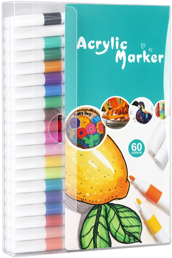Akriliniai markeriai 60 spalvų, universalūs N157