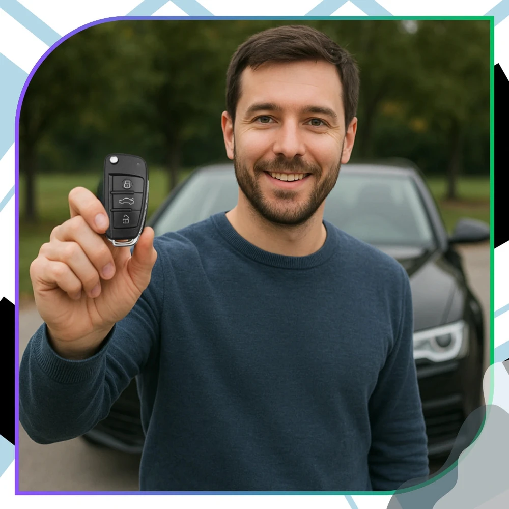 Audi raktelio korpusas, juodas, 3 mygtukai A288