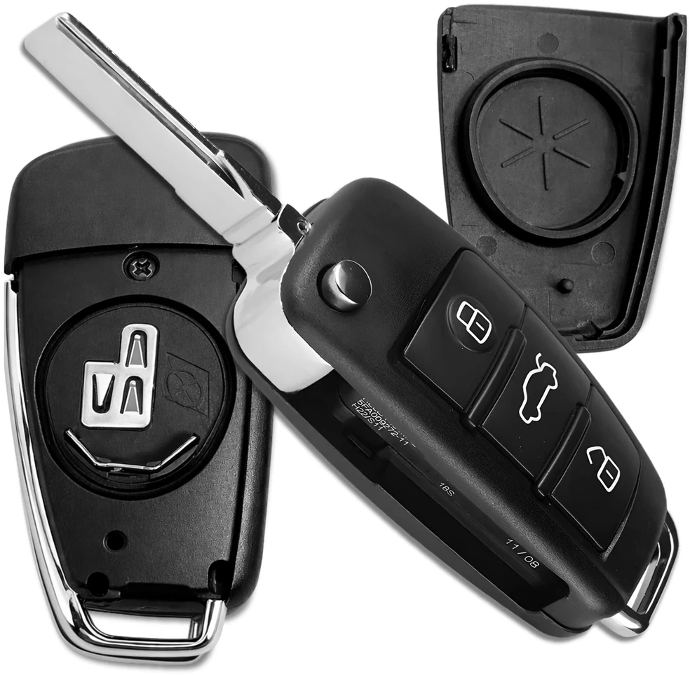Audi raktelio korpusas, juodas, 3 mygtukai A288