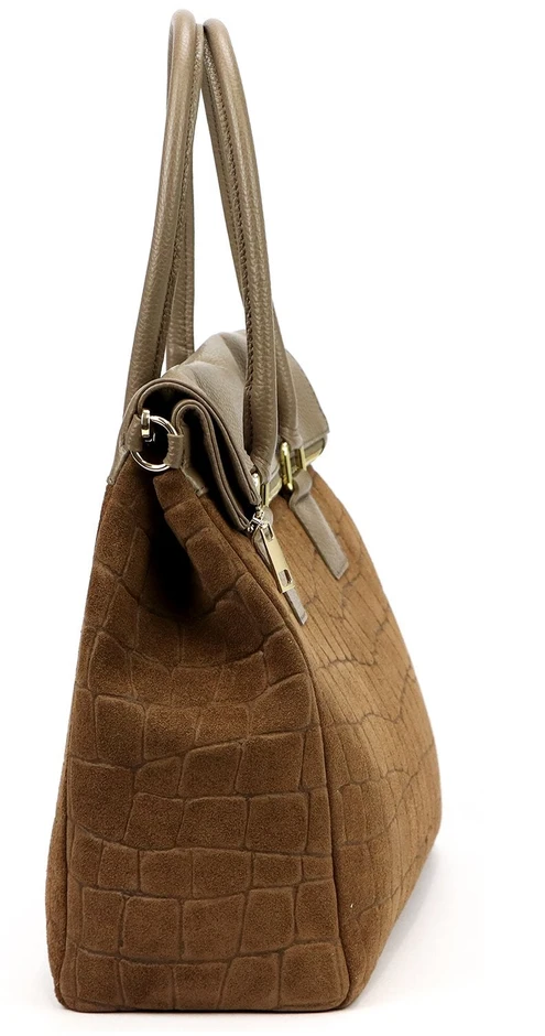 Skórzana torebka damska kuferek A4 Camilla Premium 10.015 Croco