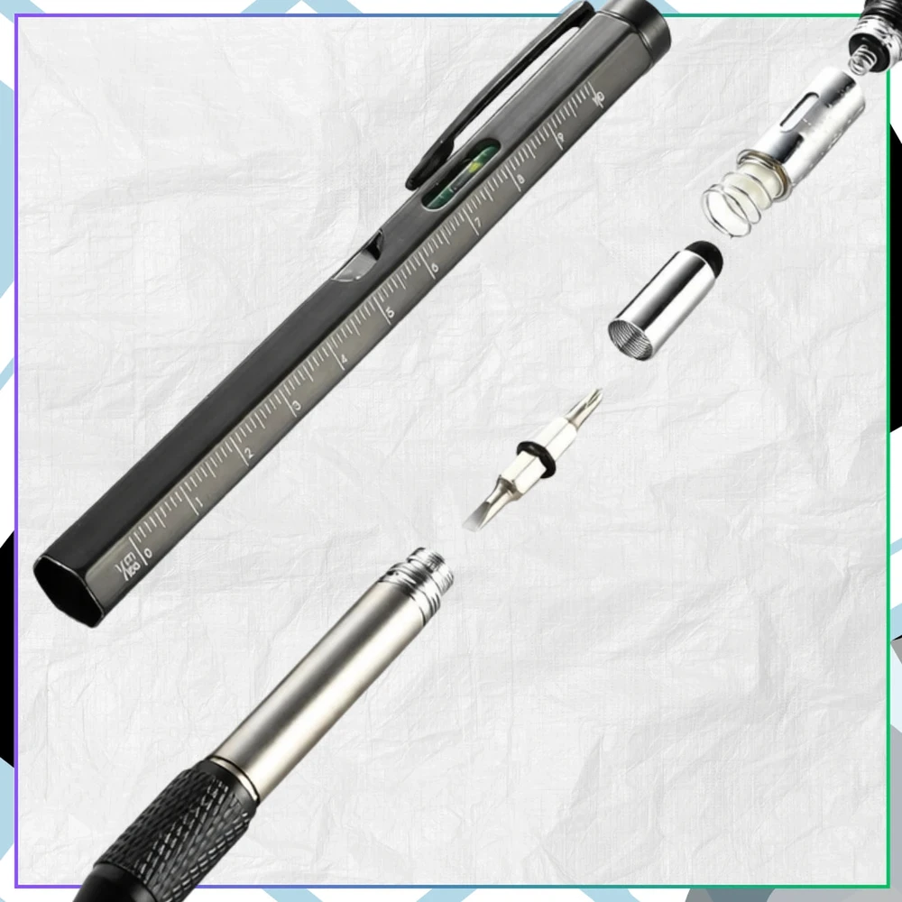 Bez Marki Daugiafunkcis taktinis multitool rašiklis 9in1 metalinis
