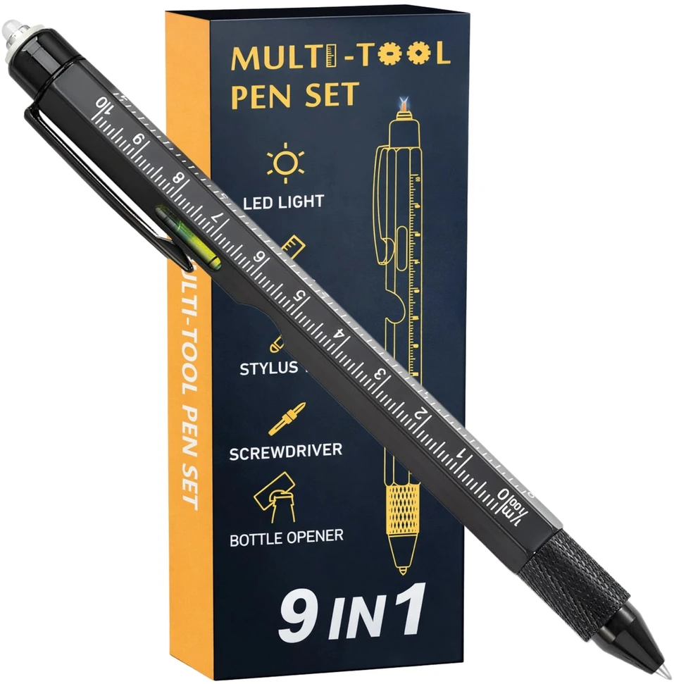 Bez Marki Daugiafunkcis taktinis multitool rašiklis 9in1 metalinis