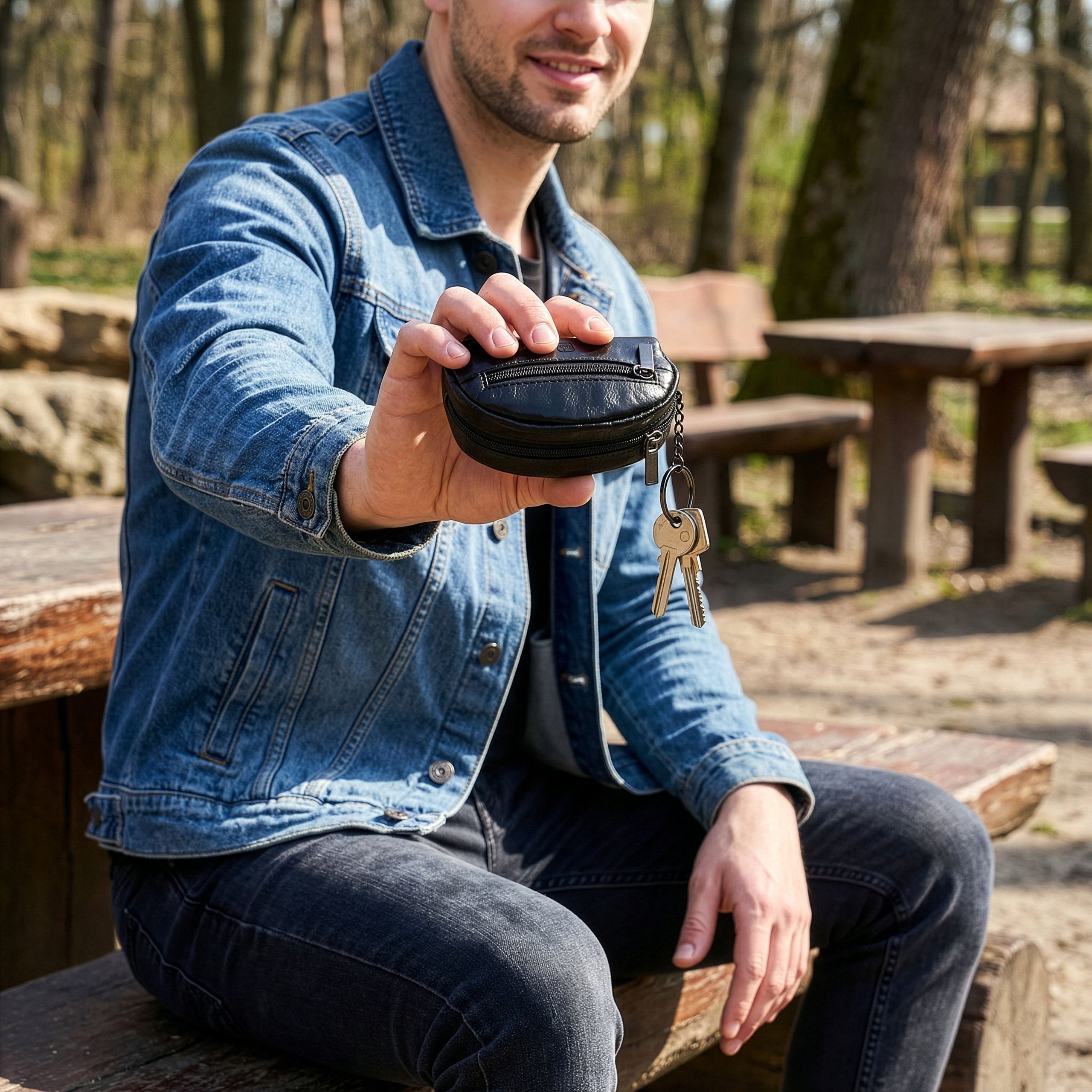 Mažas odinis dėklas raktams, monetoms Stevens P50 aprašymas - Prekės nuotrauka