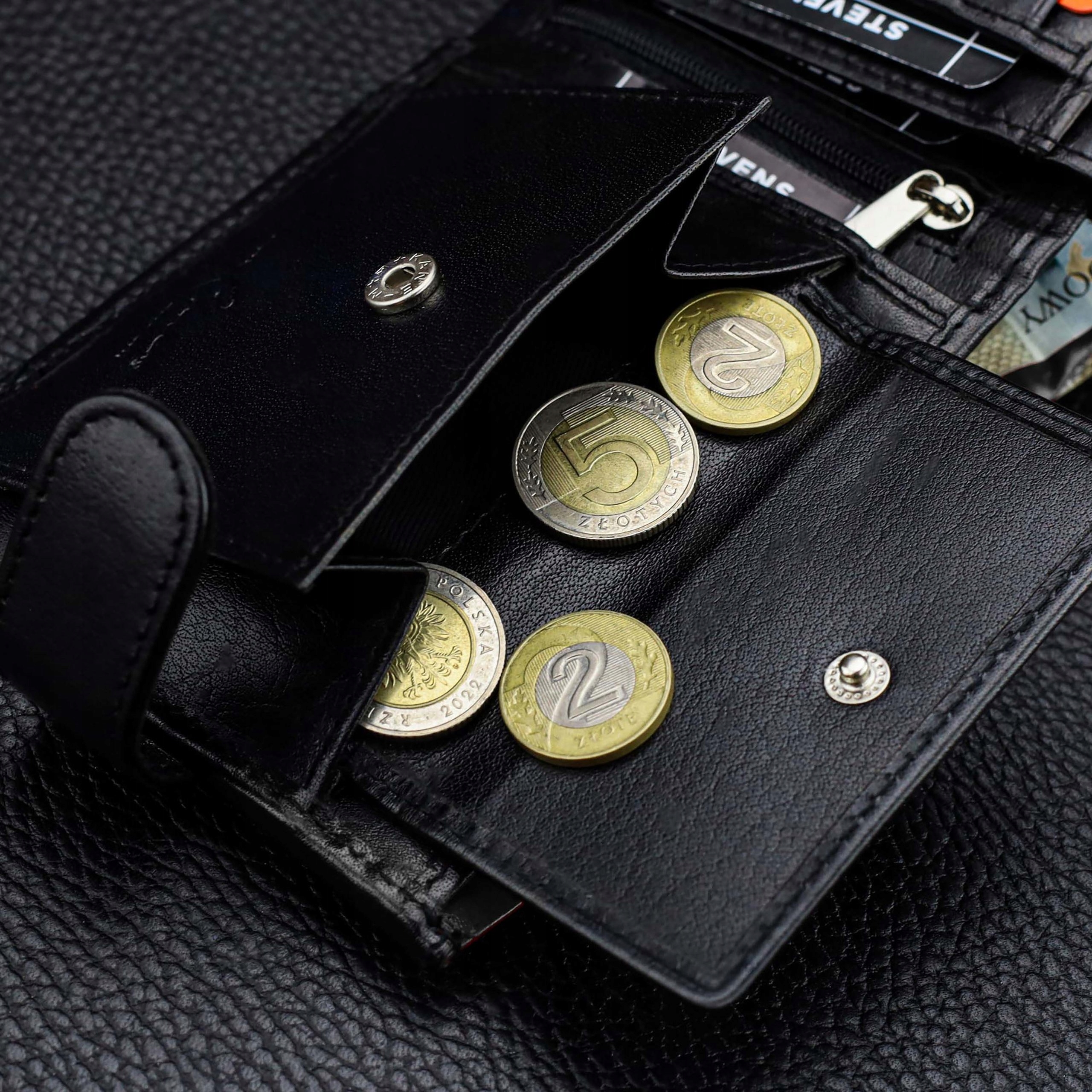 Vyriška odinė piniginė STEVENS, juoda, su RFID apsauga 8888A-R aprašymas - Prekės nuotrauka