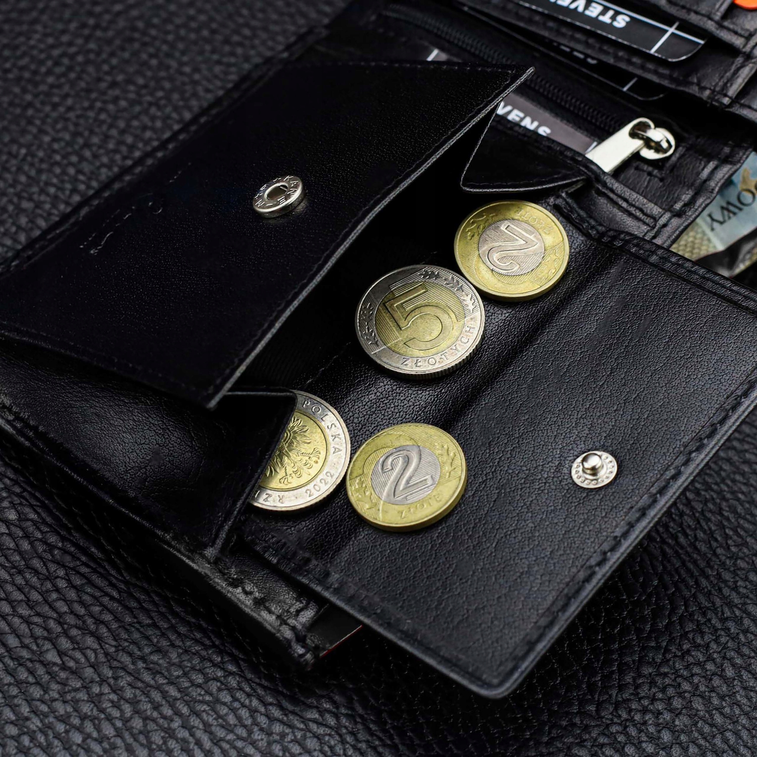 Vyriška odinė piniginė Stevens PREMIUM, juoda, su RFID apsauga 02-8888-R aprašymas - Prekės nuotrauka
