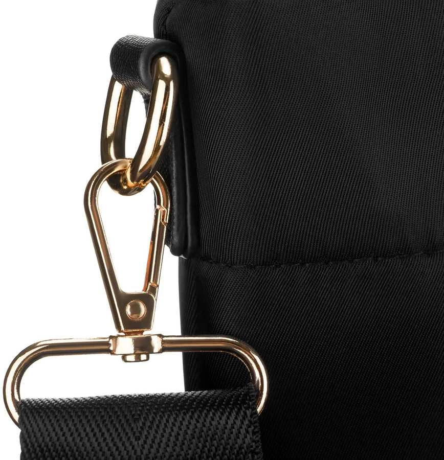 Didelė juoda moteriška „Peterson“ nailoninė shopper rankinė A4 formatui, su magnetiniu užsegimu
