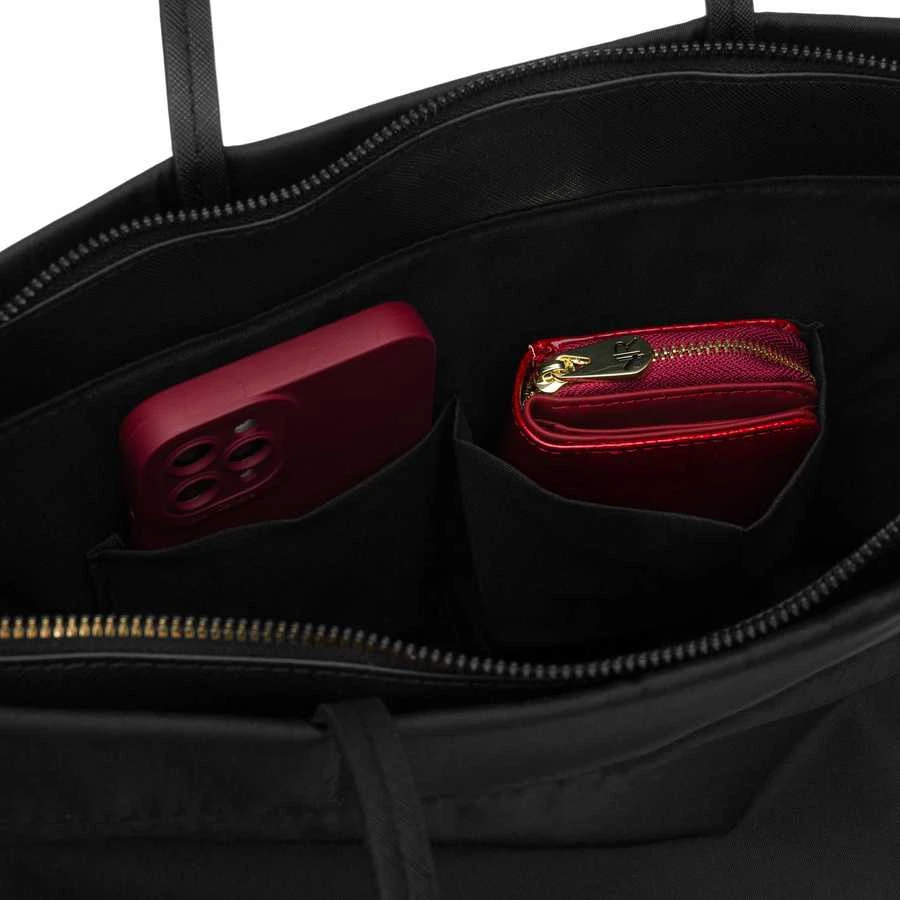 Didelė juoda moteriška „Peterson“ nailoninė shopper rankinė A4 formatui, su magnetiniu užsegimu