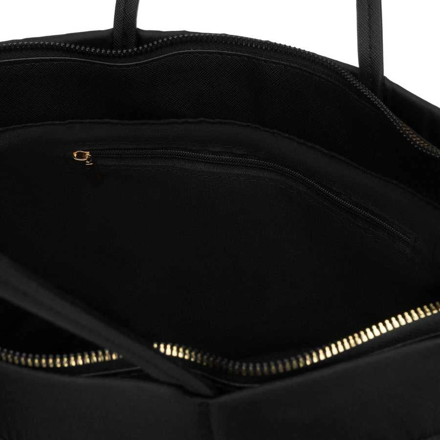 Didelė juoda moteriška „Peterson“ nailoninė shopper rankinė A4 formatui, su magnetiniu užsegimu