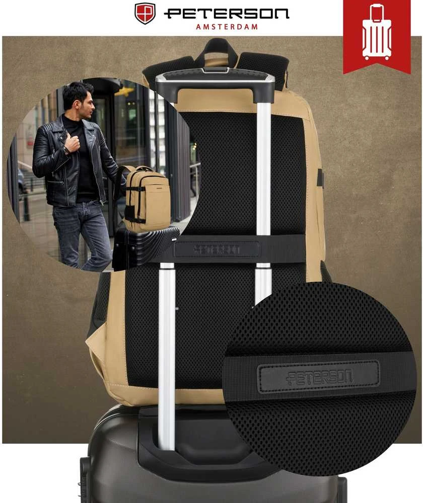 Didelė kuprinė unisex Peterson, chaki K22