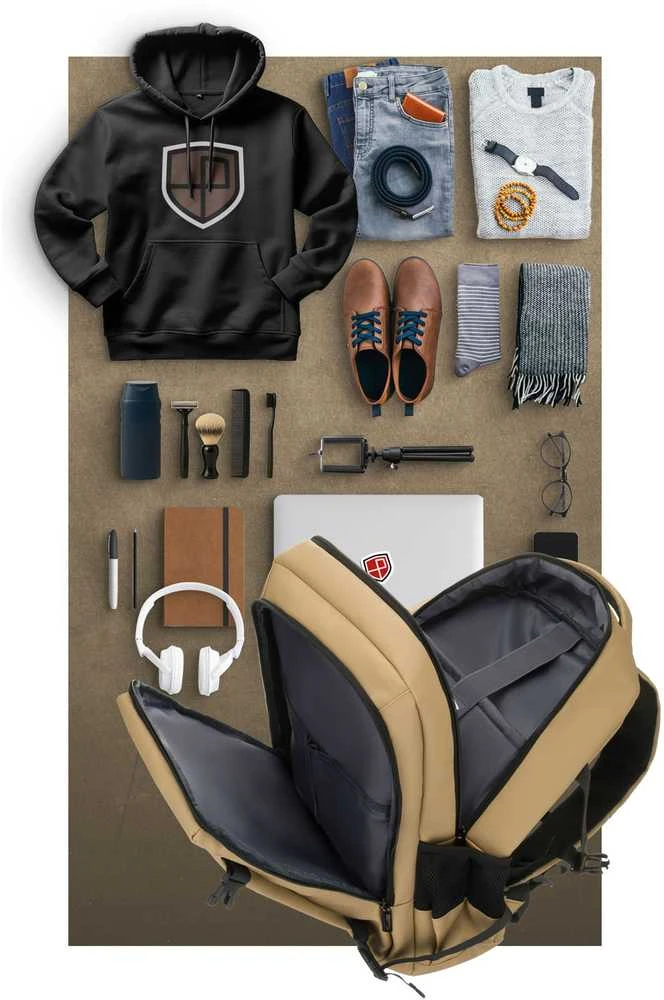 Didelė kuprinė unisex Peterson, chaki K22