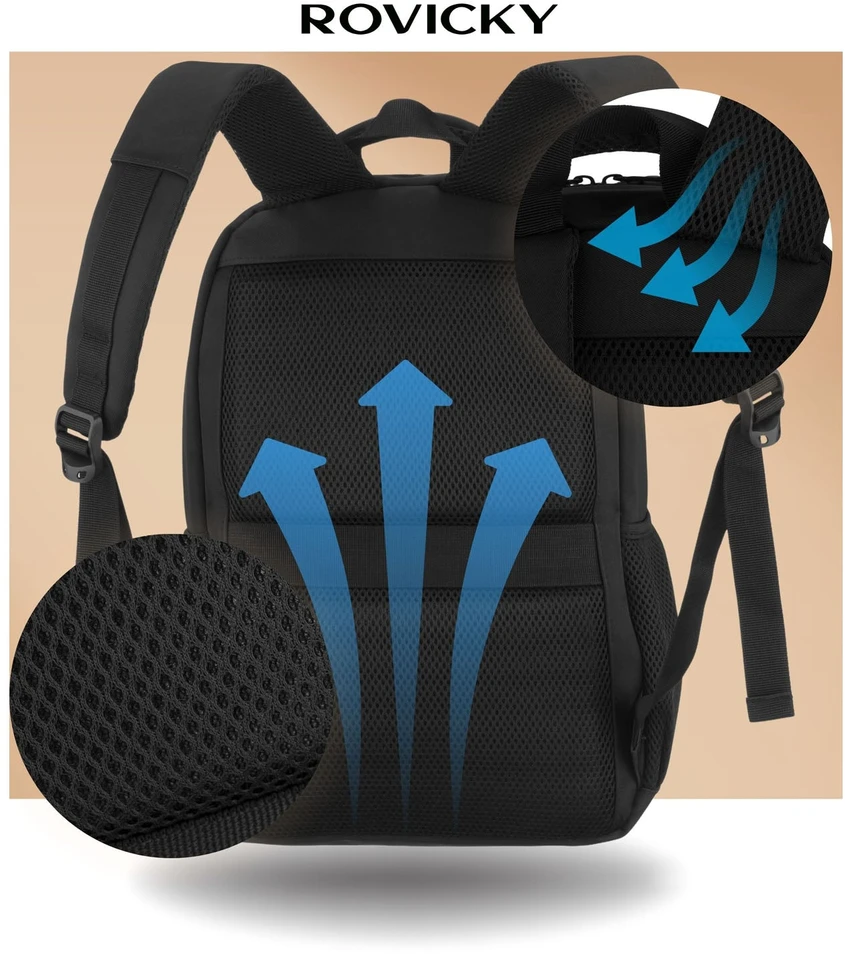 Didelė kuprinė unisex Rovicky, juoda K58