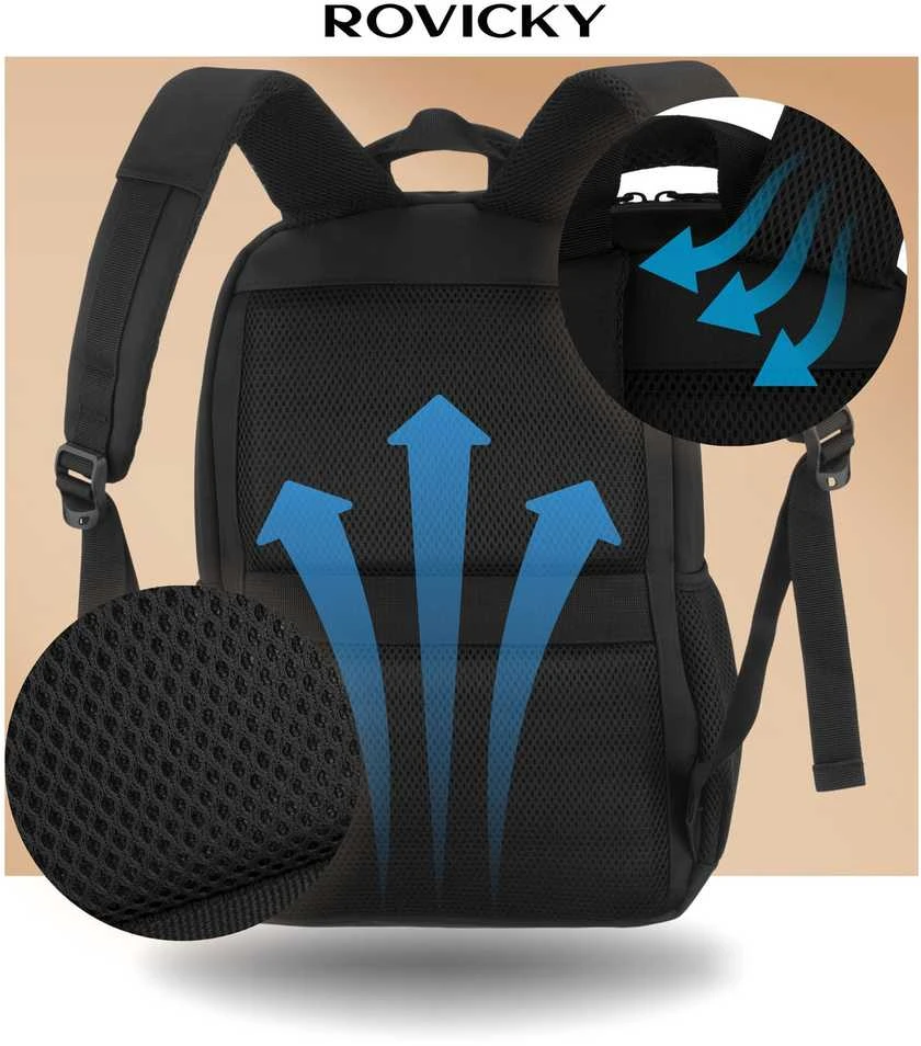 Didelė kuprinė unisex Rovicky, juoda K58