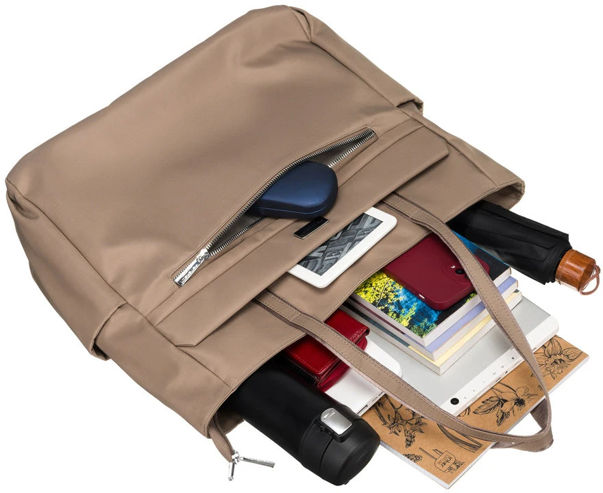 Didelė moteriška shopper tipo rankinė ant peties „Peterson“, elegantiškos spalvos, iš dirbtinės odos RM10
