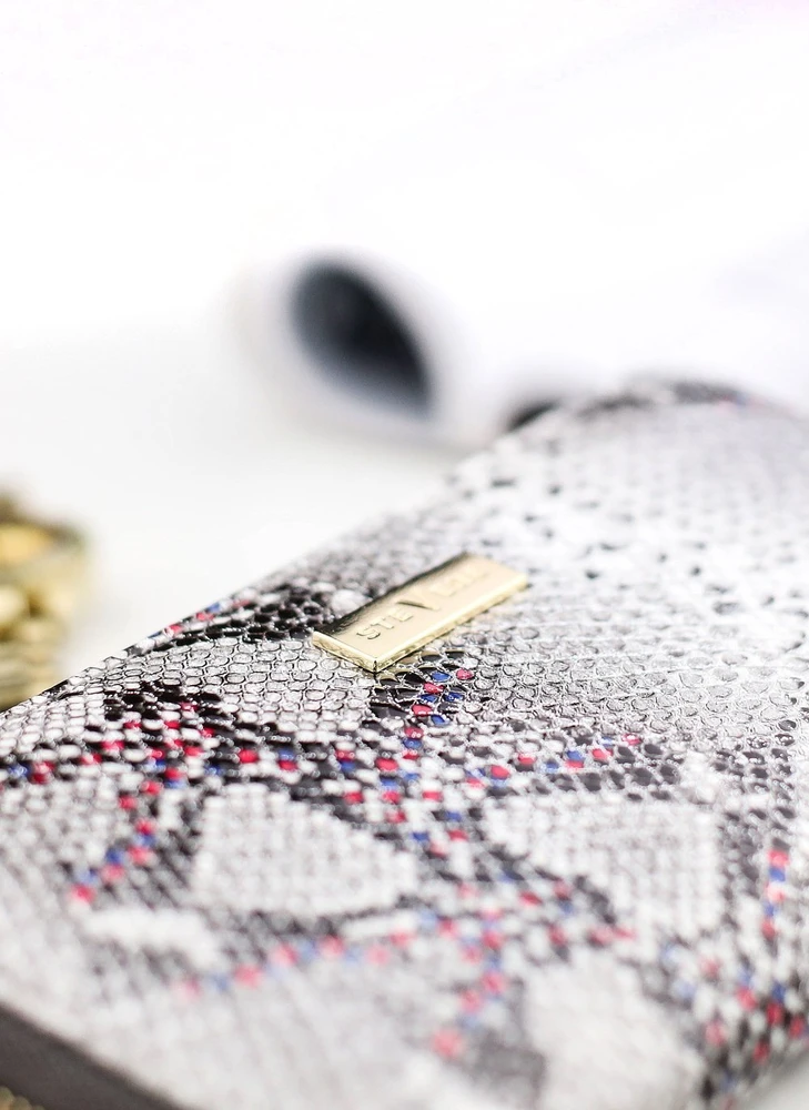 Didelė odinė piniginė moterims Stevens, pilkos spalvos