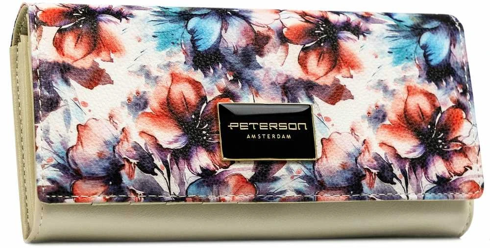Didelė piniginė moterims Peterson, gėlėta PT73