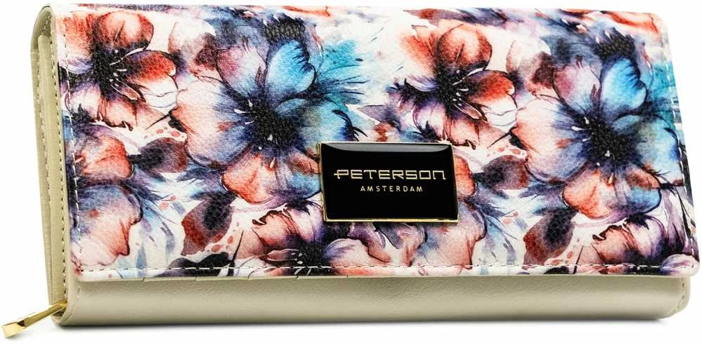 Didelė piniginė moterims Peterson, gėlėta PT119