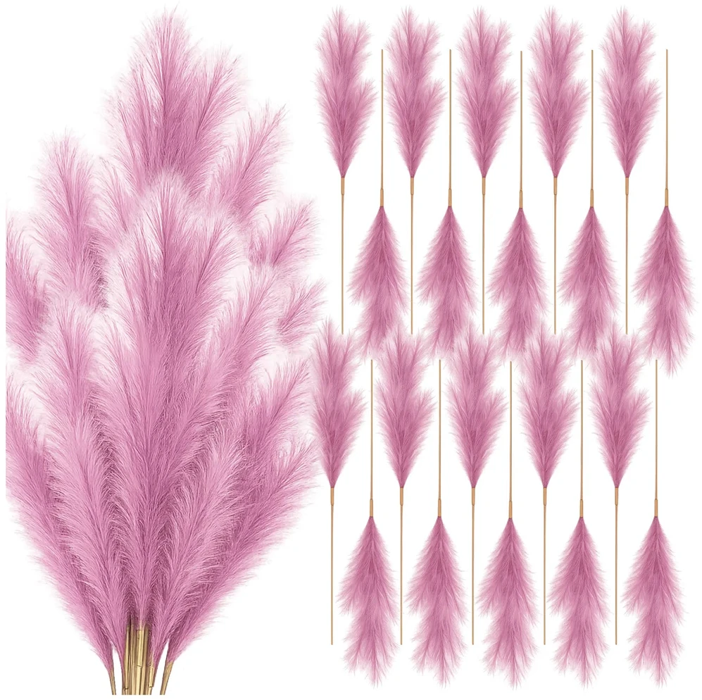 Dirbtinė rožinė pampų žolė PVC 56,5 cm (20 vnt.) N82