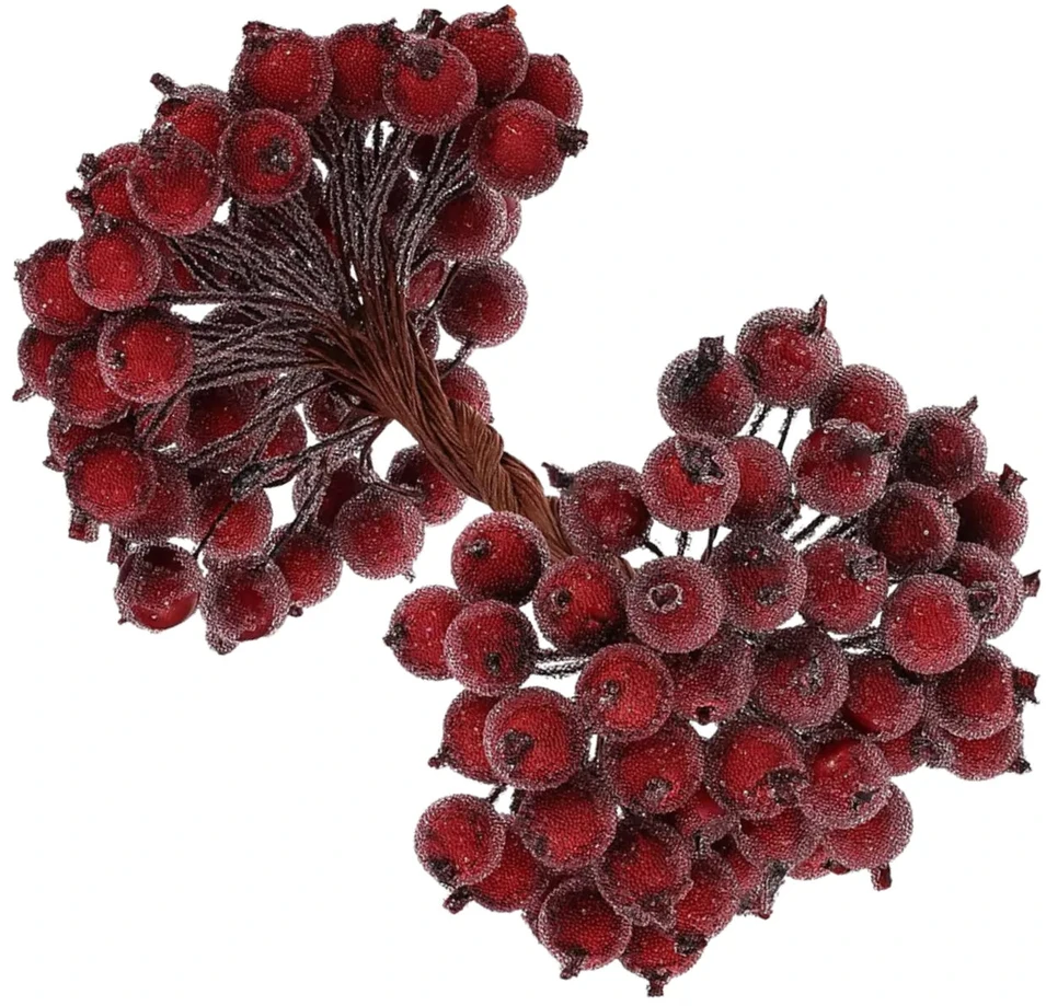 Dirbtinės bordo šermukšnio šakelės 15 cm, 100 vnt. N66