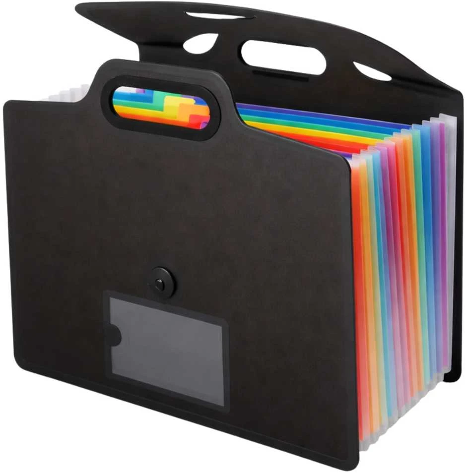 Dokumentų dėklas A4 PVC, juodas, 13 skyrių