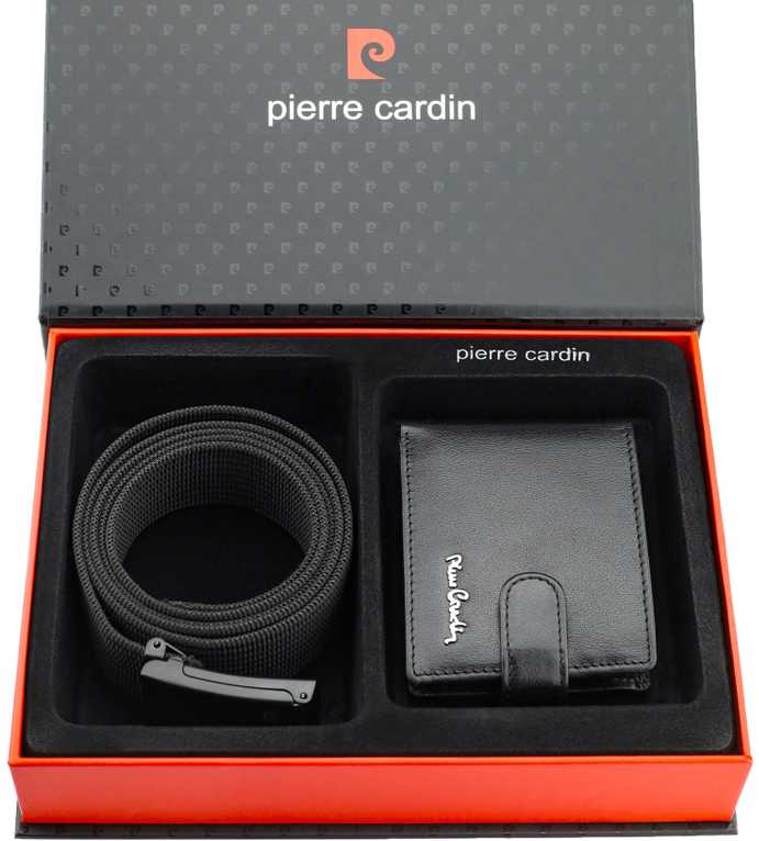 Dovanų rinkinys vyrams: odinė piniginė Pierre Cardin RFID ir diržas Stevens A423206