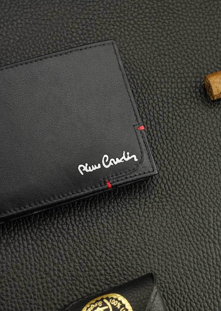 Dovanų rinkinys vyrams: odinė piniginė Pierre Cardin RFID, odinis diržas 75T8806BB