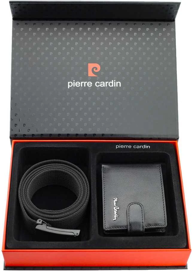 Dovanų rinkinys vyrams: odinė piniginė Pierre Cardin RFID ir diržas Stevens A6088206