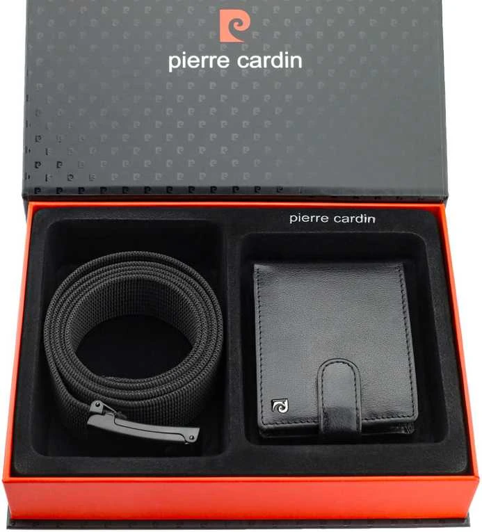 Dovanų rinkinys vyrams: odinė piniginė Pierre Cardin RFID ir diržas Stevens A323306