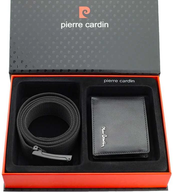 Dovanų rinkinys vyrams: odinė piniginė Pierre Cardin RFID ir diržas Stevens 423206