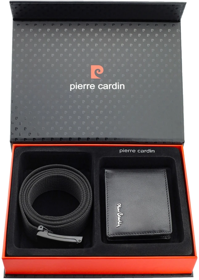 Dovanų rinkinys vyrams: odinė piniginė Pierre Cardin RFID ir diržas Stevens 6088206