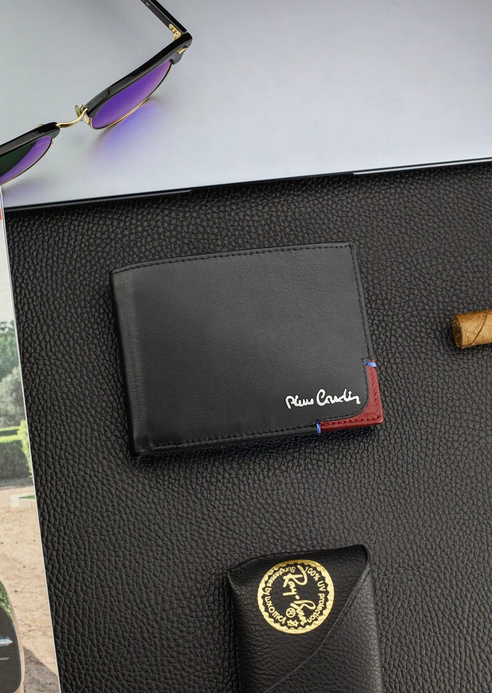 Dovanų rinkinys vyrams: odinė piniginė Pierre Cardin RFID, odinis diržas 75TILAK8806